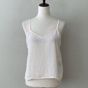 DKNY Sz M V-Neck Chiffon Camisole Top w/ Adjustable Straps Blush